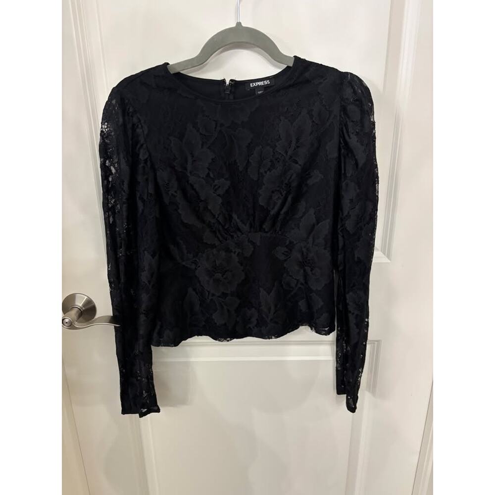 Lace Overlay Blouse from Express
